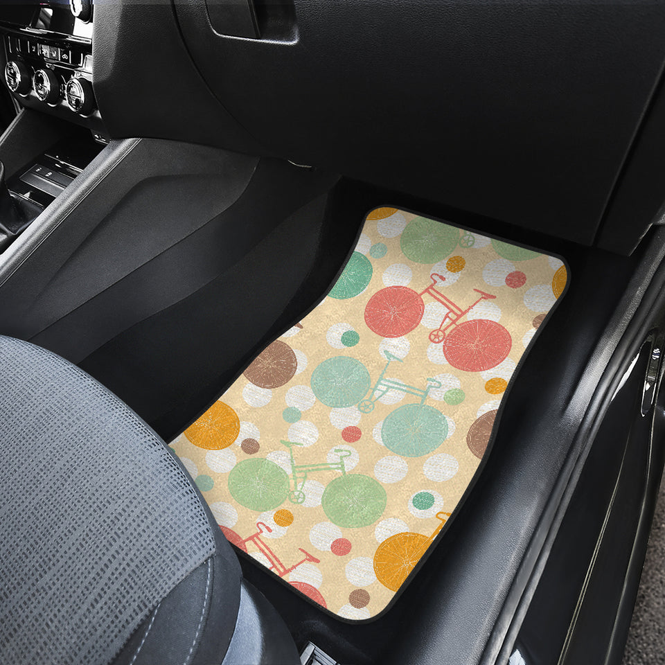 Bicycle Pattern Print Design 01 Front and Back Car Mats