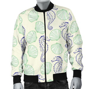Seahorse Shell Pattern Men'S Bomber Jacket
