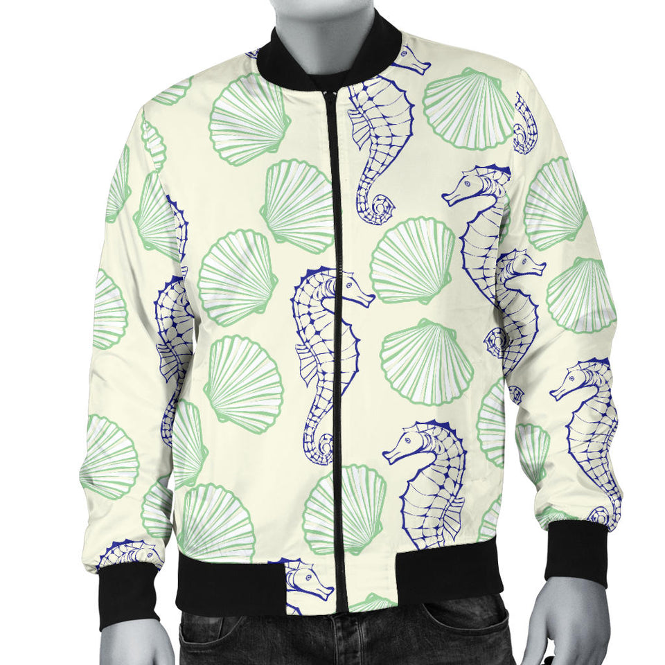 Seahorse Shell Pattern Men'S Bomber Jacket