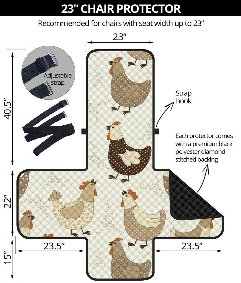 Cute rooster chicken cock Chair Cover Protector