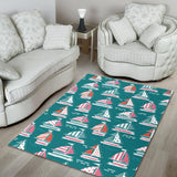 Cute Sailboat Pattern Area Rug