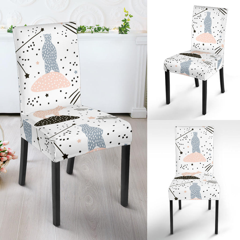 Polar Bears Star Poka Dot Pattern Dining Chair Slipcover