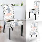 Polar Bears Star Poka Dot Pattern Dining Chair Slipcover