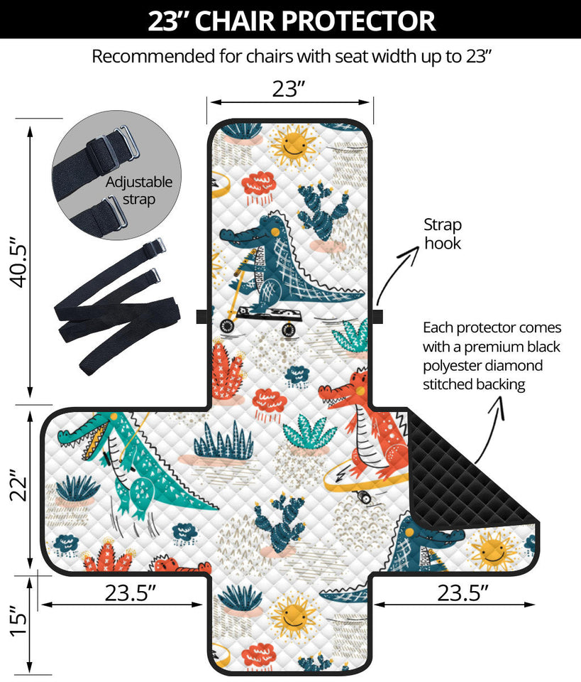 Cute Crocodile Pattern Chair Cover Protector