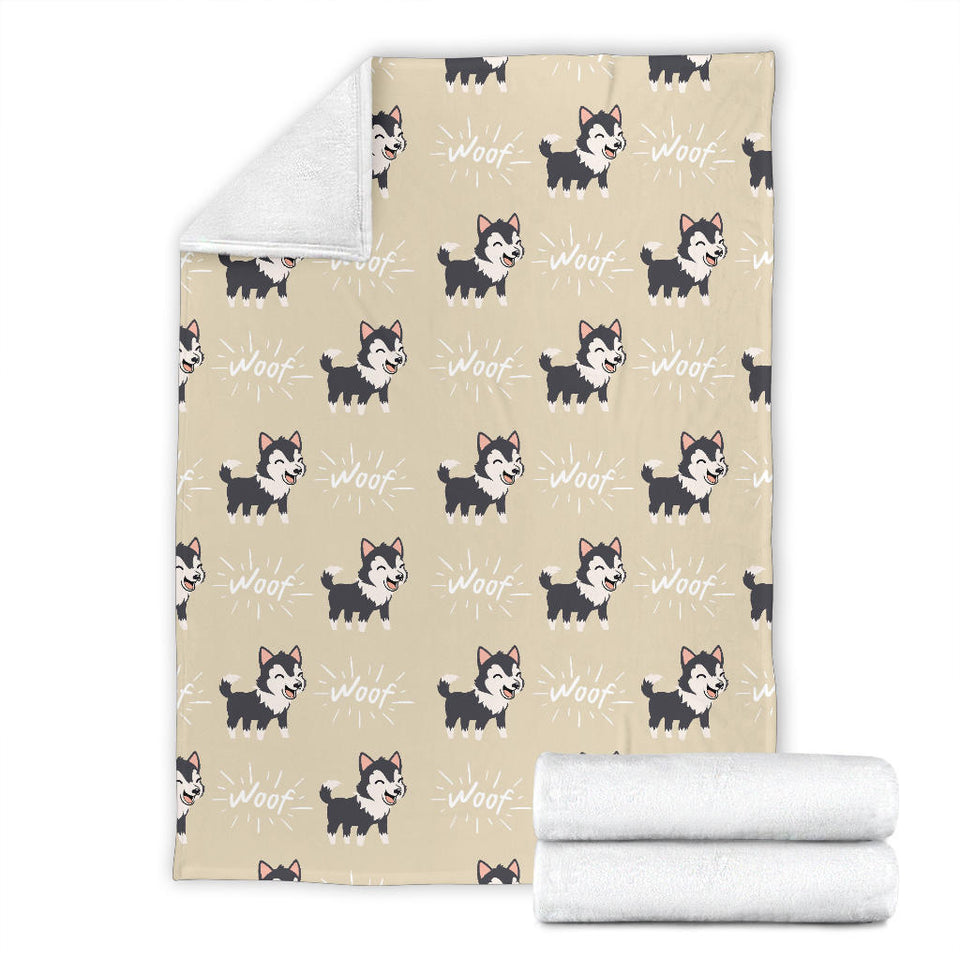 Cute Siberian Husky Premium Blanket