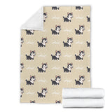 Cute Siberian Husky Premium Blanket