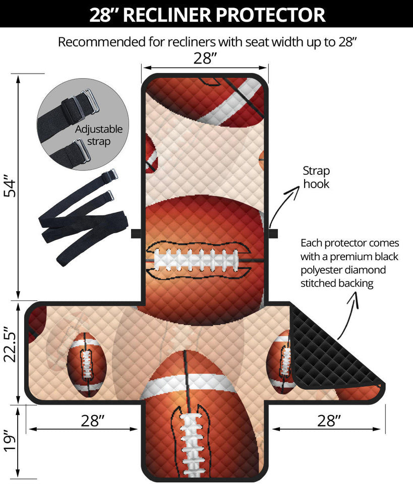 American football ball design pattern Recliner Cover Protector