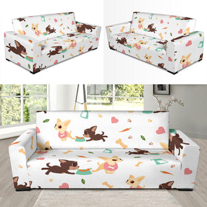 Cute Chihuahua Puppie Pattern Sofa Slipcover