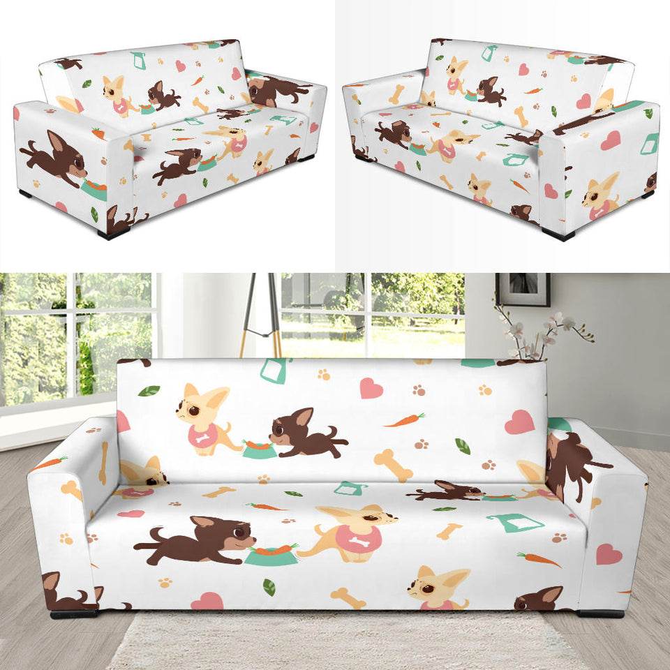 Cute Chihuahua Puppie Pattern Sofa Slipcover