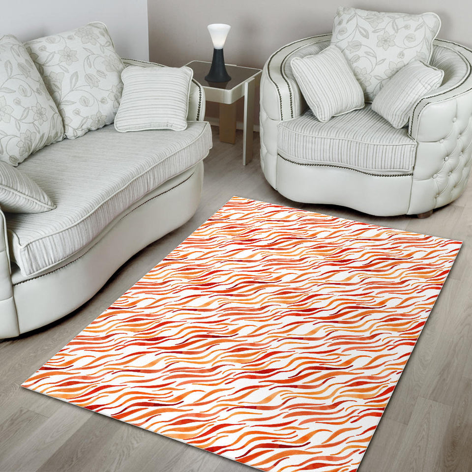 Fire Flame Watercolor Pattern Area Rug