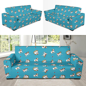 Jack Russel Pattern Print Design 03 Sofa Slipcover