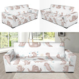 Cute Sea Otters Pattern Sofa Slipcover