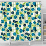 Blueberry Flower Pattern Shower Curtain Fulfilled In US