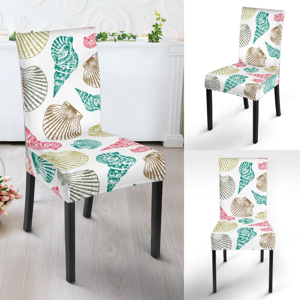 Colorful Shell Pattern Dining Chair Slipcover