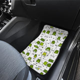 Sketch Funny Frog Pattern Front And Back Car Mats