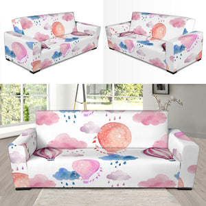Watercolor Air Balloon Cloud Pattern Sofa Slipcover