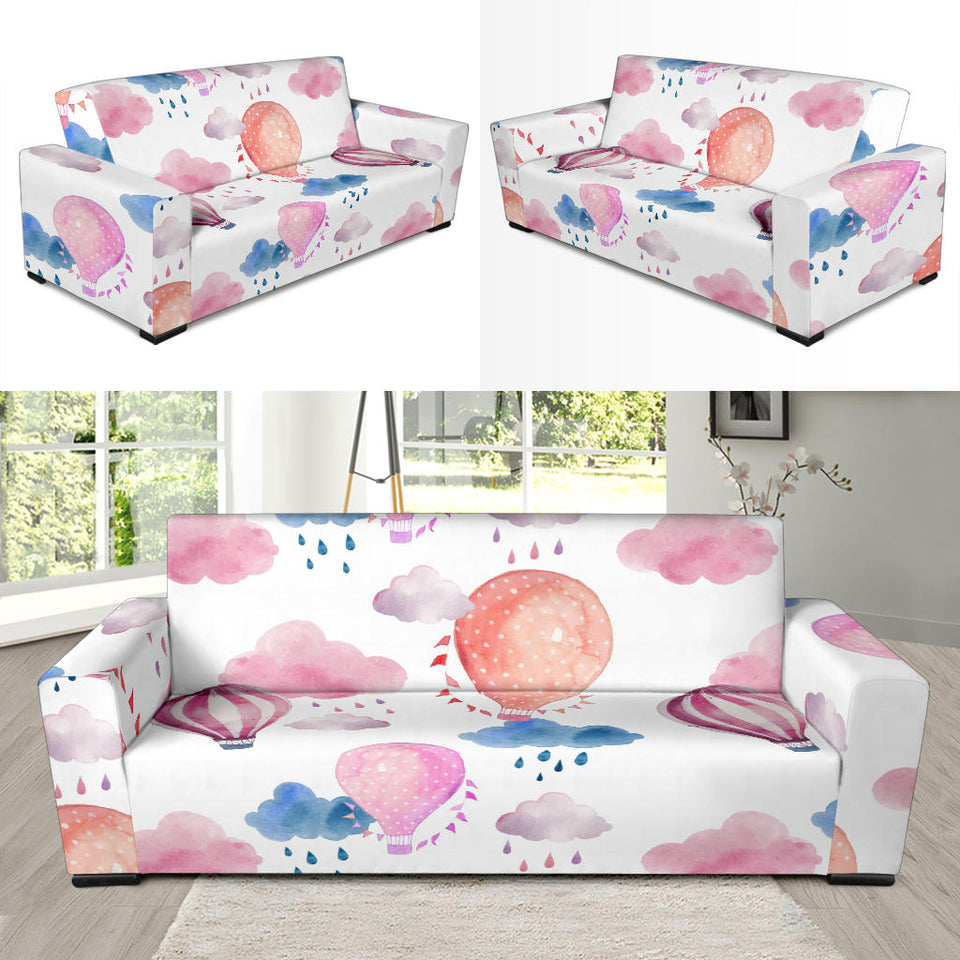 Watercolor Air Balloon Cloud Pattern Sofa Slipcover