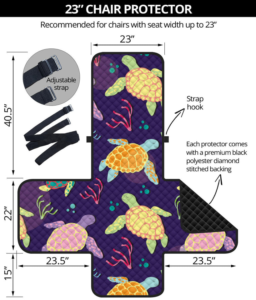 Colorful sea turtle pattern Chair Cover Protector