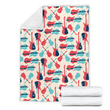 Red Blue Guitar Pattern Premium Blanket
