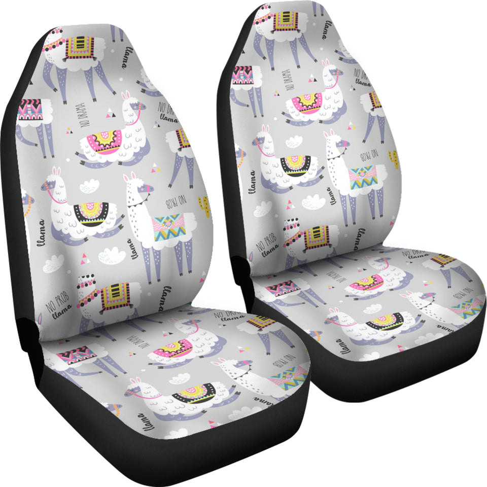 Cute Llama Alpaca Pattern Universal Fit Car Seat Covers