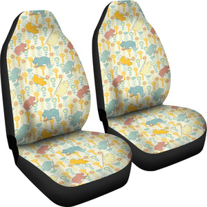 Hippopotamus Pattern Print Design 04 Universal Fit Car Seat Covers