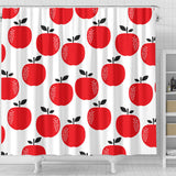 Red Apples White Background Shower Curtain Fulfilled In US
