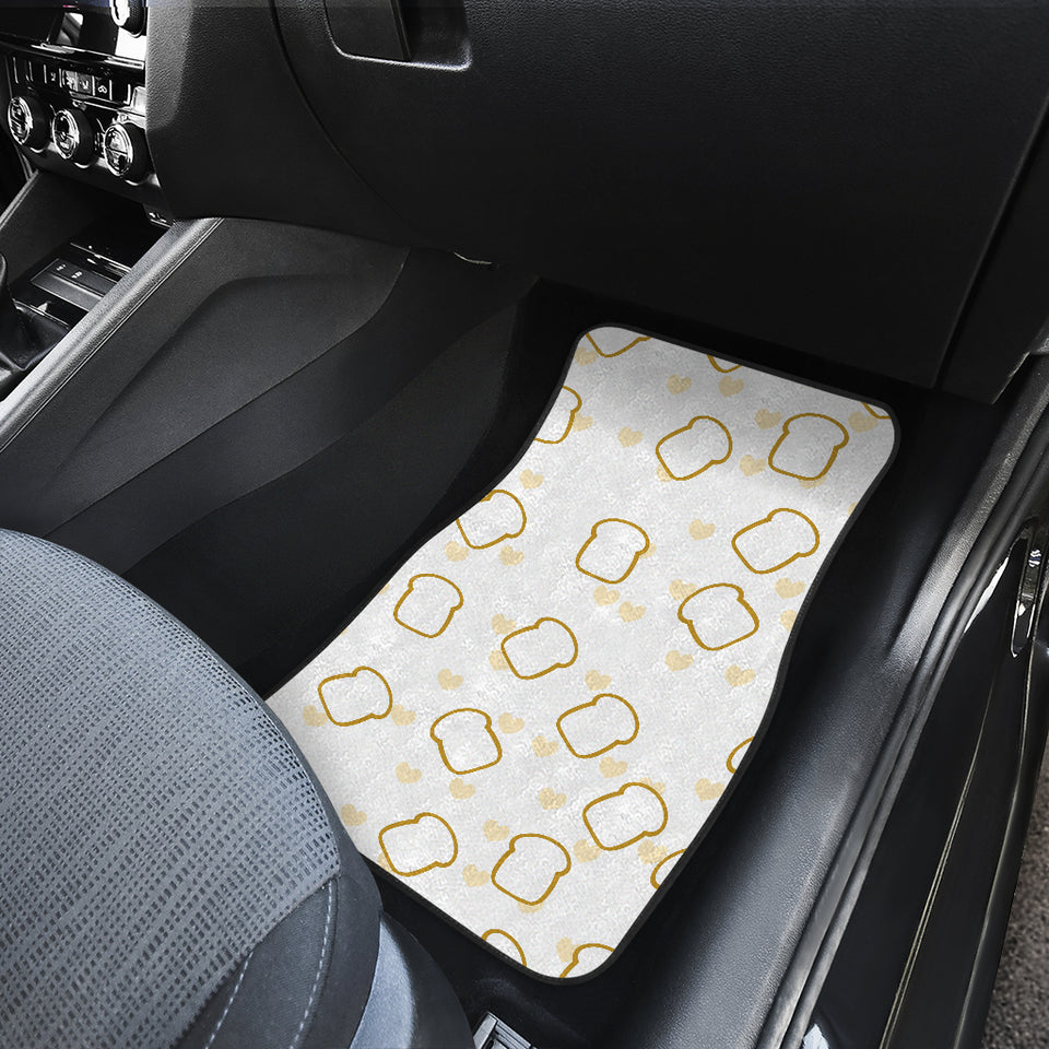 Bread Toast Pattern Print Design 01 Front and Back Car Mats