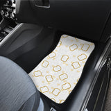 Bread Toast Pattern Print Design 01 Front and Back Car Mats