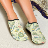 Hand Drawn Sea Turtle Fish Pattern Aqua Shoes