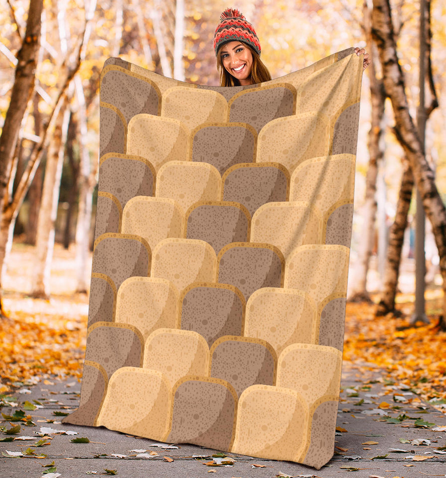 Bread Toast Pattern Print Design 04 Premium Blanket