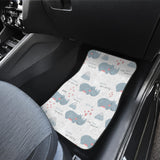 Cute Rhino Heart Pattern Front And Back Car Mats