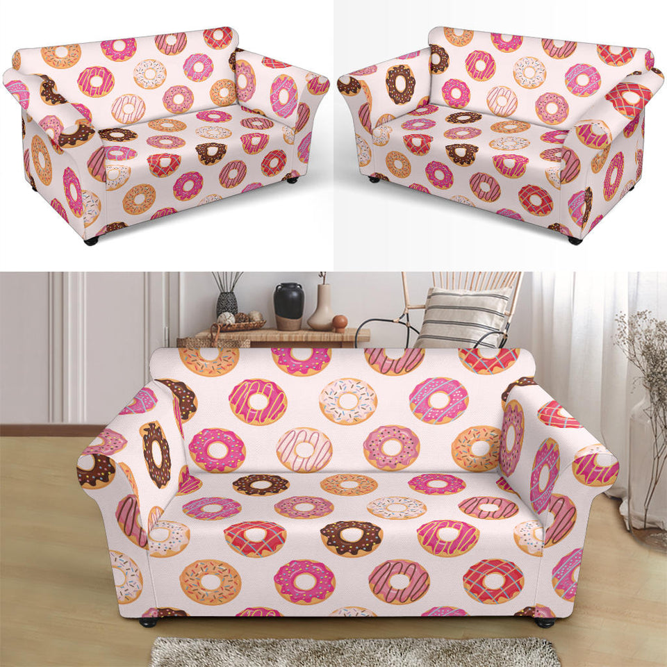 Colorful Donut Pattern Loveseat Couch Slipcover
