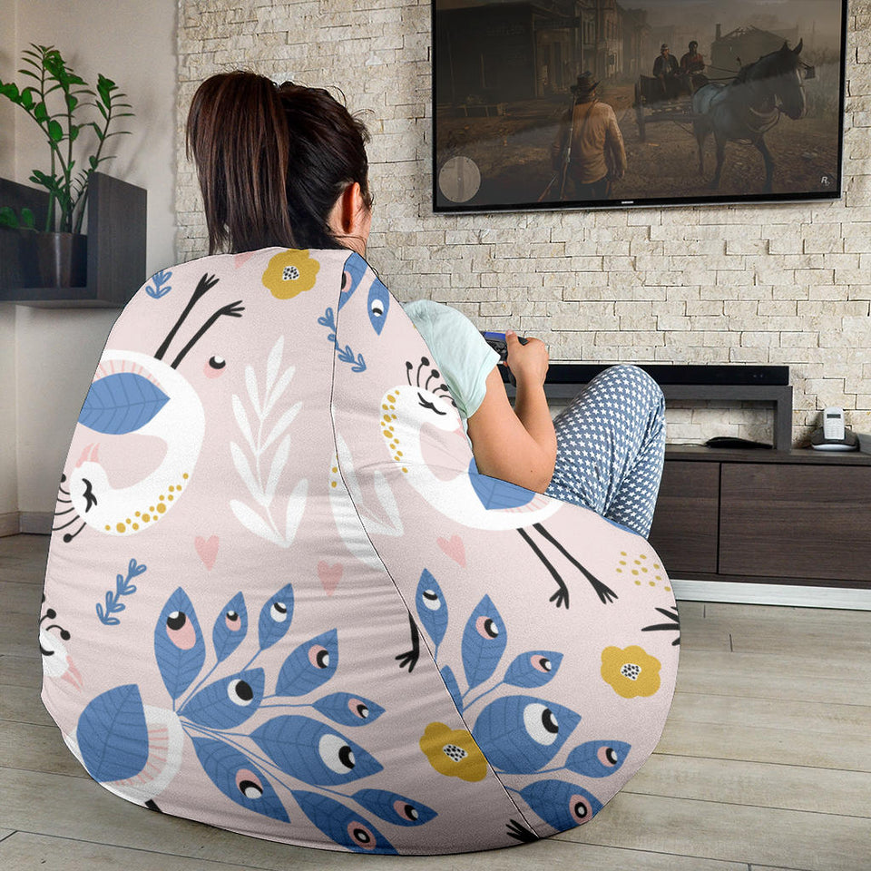 Cute Peacock Pattern Bean Bag Cover