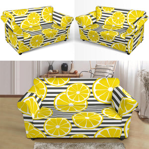 Slice Of Lemon Design Pattern Loveseat Couch Slipcover