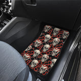 Red Snake Skull Pattern Front Car Mats