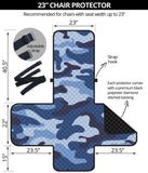 Blue camo camouflage pattern Chair Cover Protector