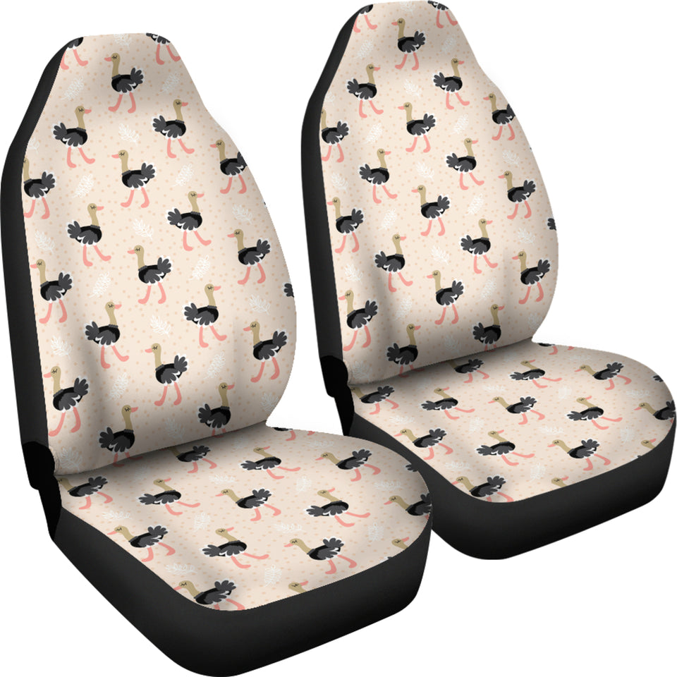 Ostrich Pattern Print Design 05 Universal Fit Car Seat Covers