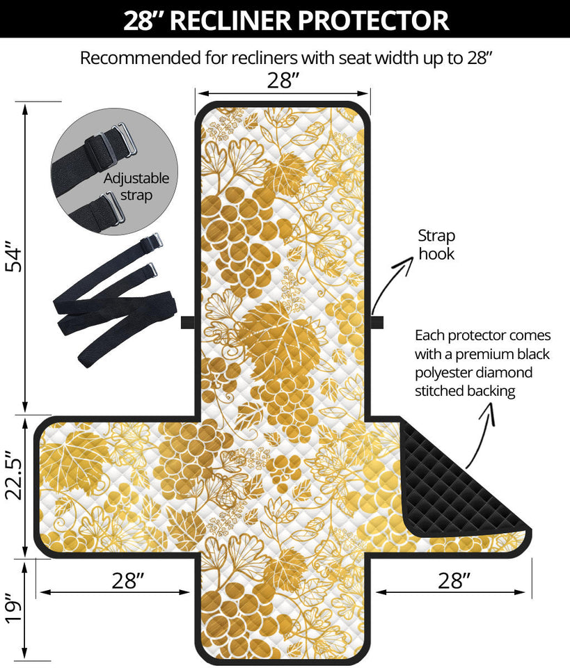 Gold grape pattern Recliner Cover Protector