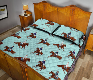 Horses running horses rider pattern Quilt Bed Set