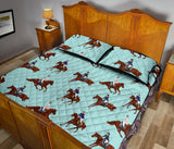 Horses running horses rider pattern Quilt Bed Set