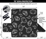 Garlic pattern black background Sofa Cover Protector