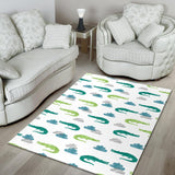 Watercolor Crocodile Pattern Area Rug