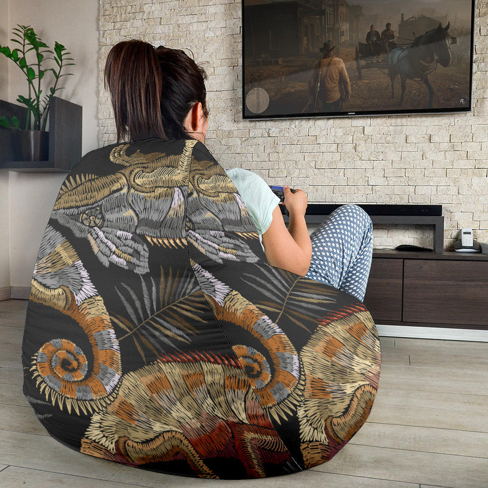 Chameleon Lizard Tropical Leaves Palm Tree Bean Bag Cover