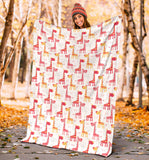 Giraffe Pattern Print Design 03 Premium Blanket