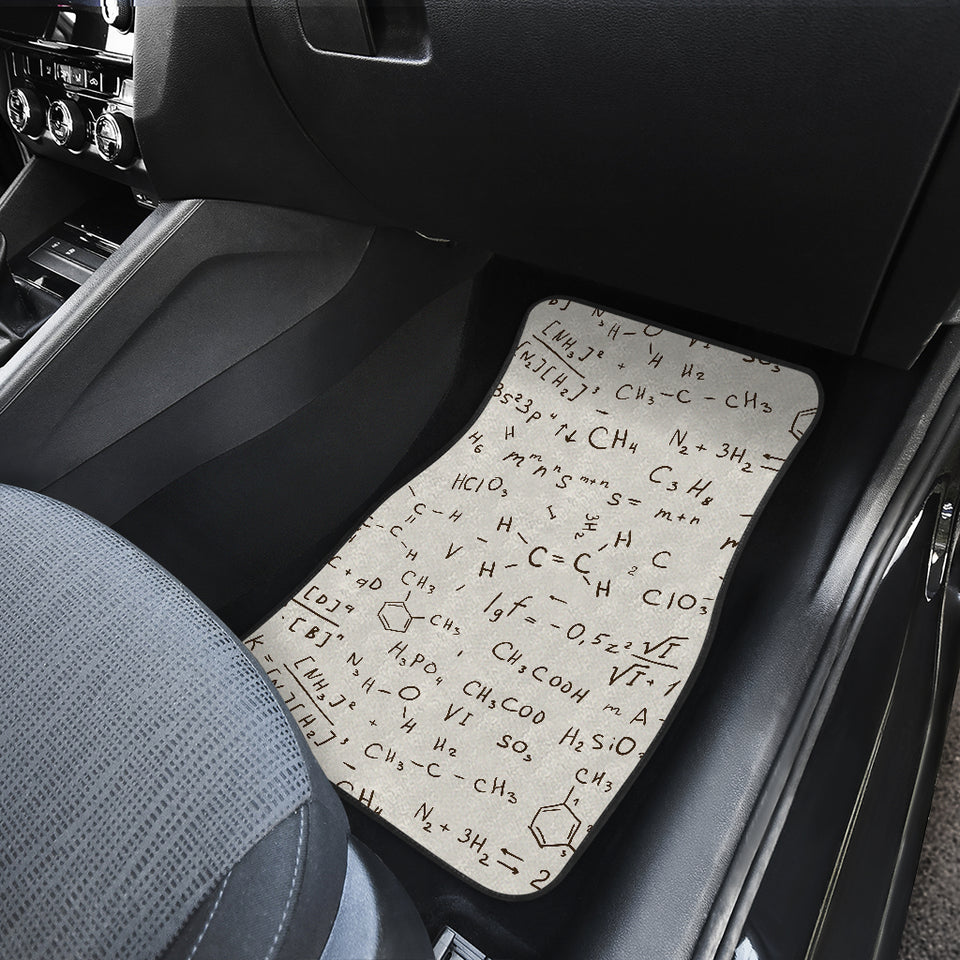 Chemistry Periodic Table Pattern Print Design 04 Front and Back Car Mats
