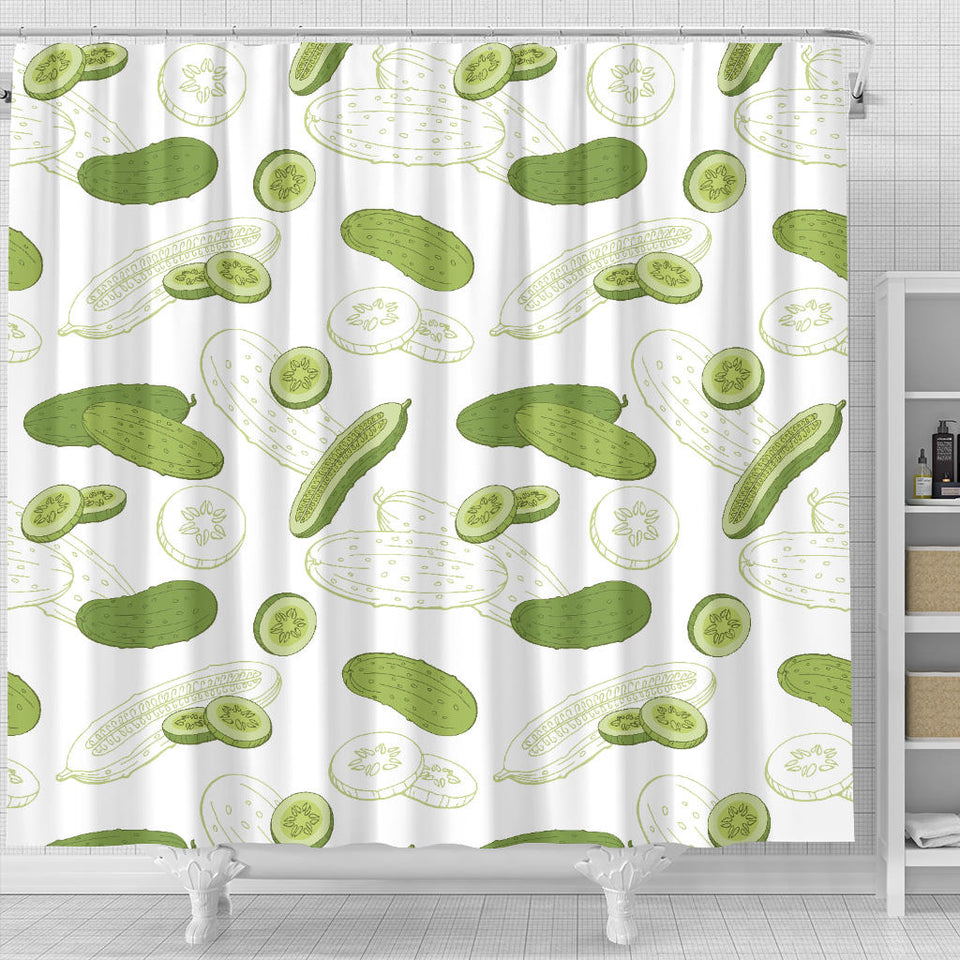 Cucumber Sketch Pattern Shower Curtain Fulfilled In US
