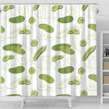 Cucumber Sketch Pattern Shower Curtain Fulfilled In US