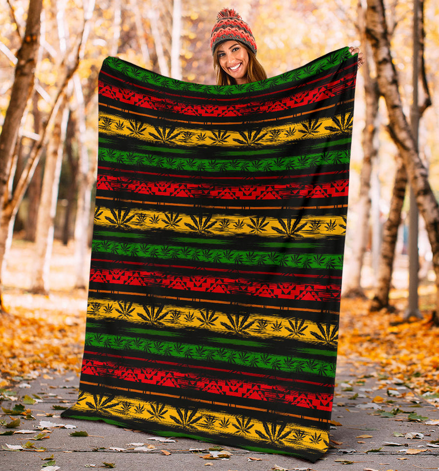 Canabis Marijuana Weed Pattern Print Design 04 Premium Blanket