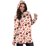 Colorful Maple Leaf Pattern Women'S Hoodie Dress