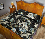 Japanese crane ornament elements Quilt Bed Set